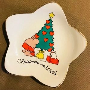 Mint 1981 Gold Rim Porcelain Christmas Ziggy Plate